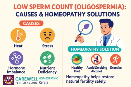 Low sperm count (Oligospermia) causes and homeopathic treatment – Carewell Homeopathic Fertility Clinic Kerala